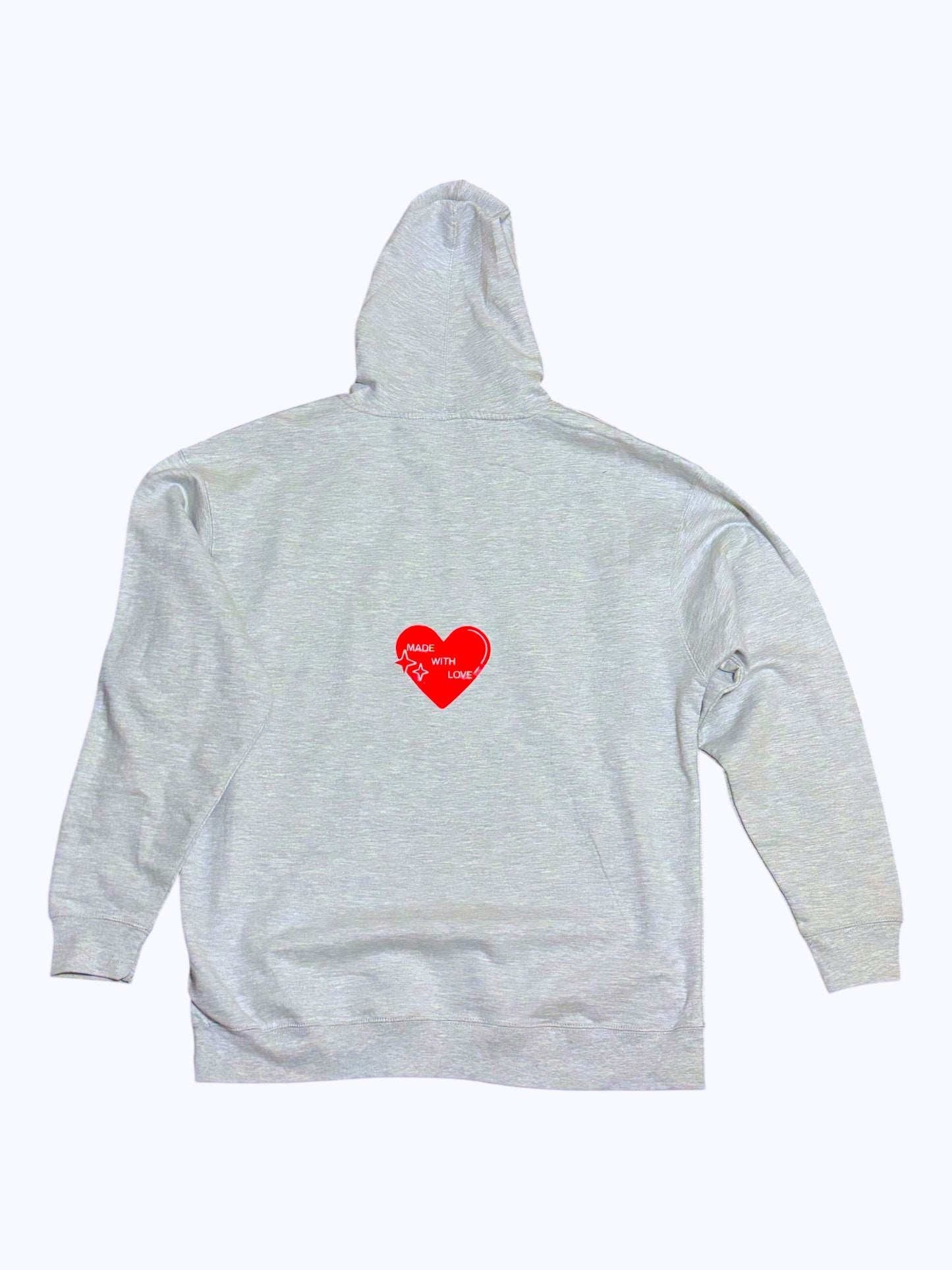 Love You... Love Starts With You...Grey Heart Hoodie