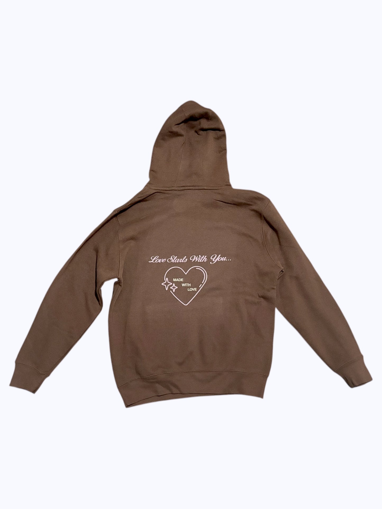 Love You... Love Starts With You...Brown Hoodie