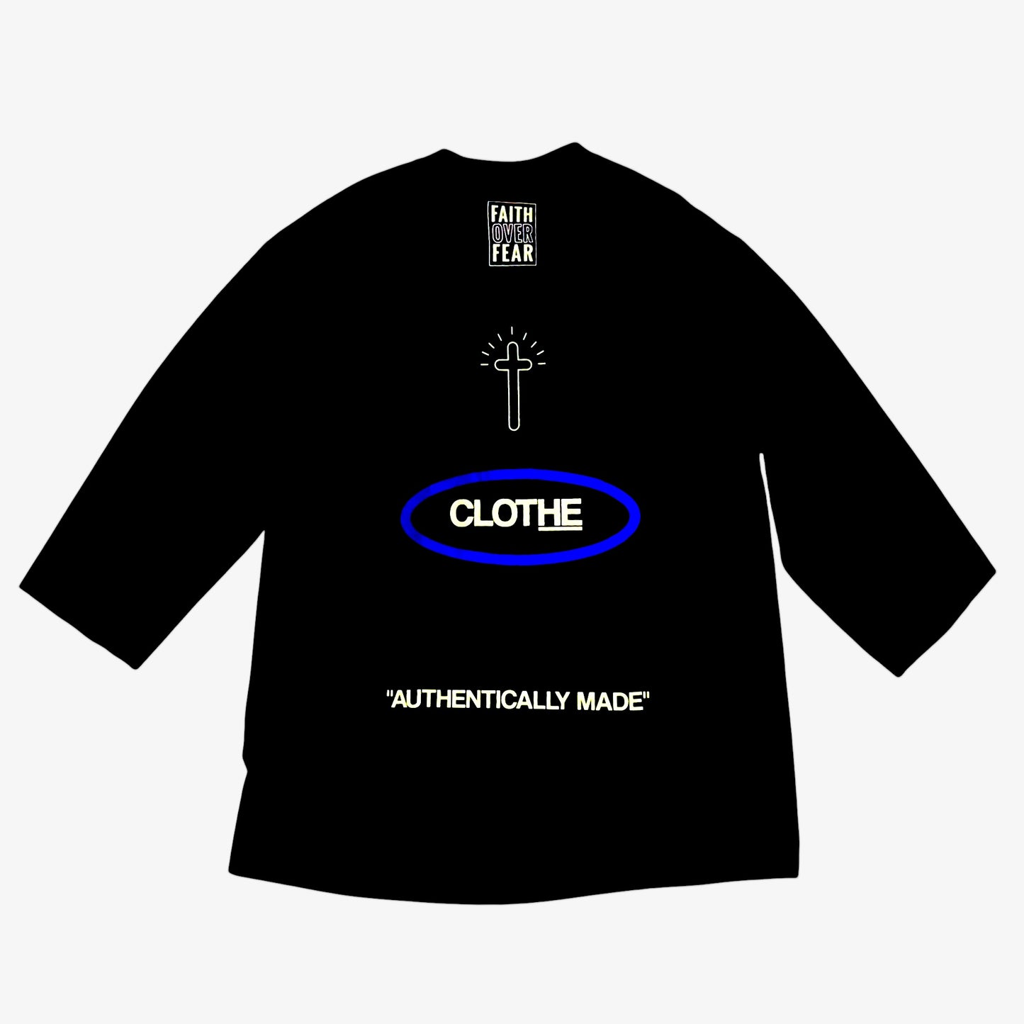 CLOTHE_ The "By Faith" Black 3/4 sleeve T-shirt