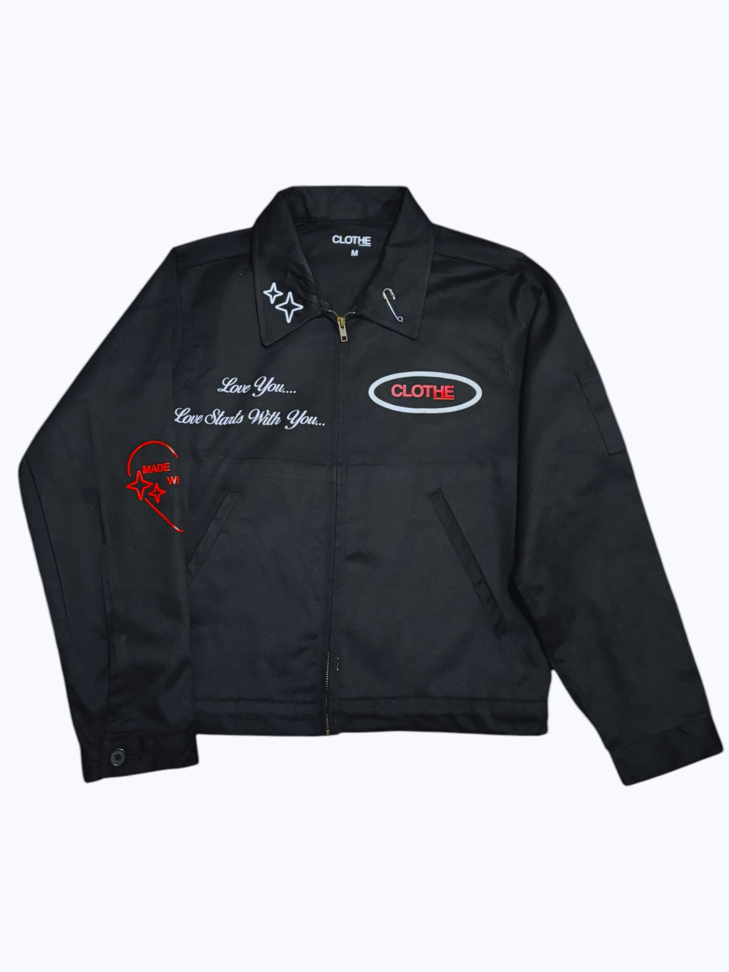 Love You... Love Starts With You...Black Work Jacket