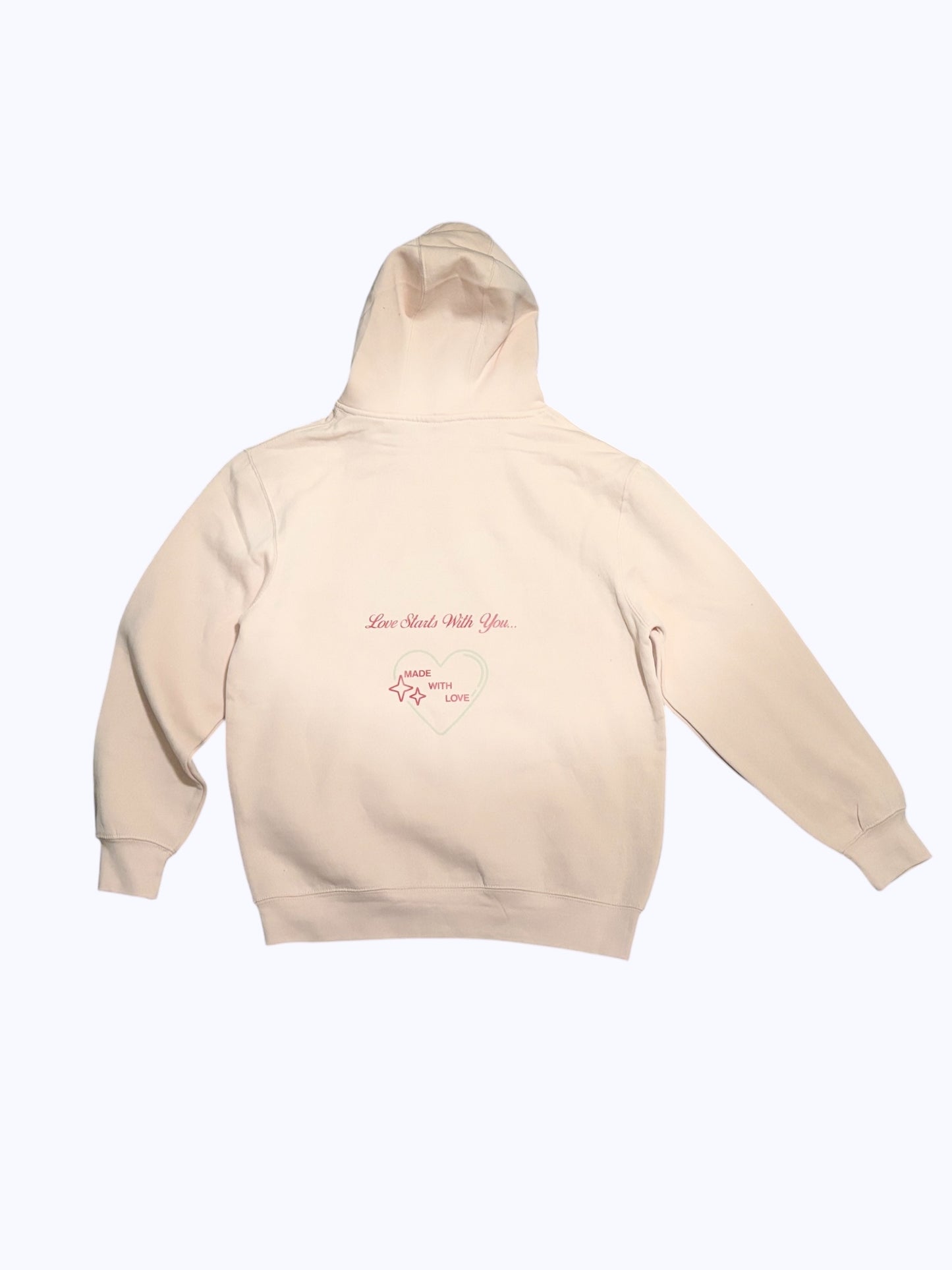 Love You... Love Starts With You...Pink Hoodie