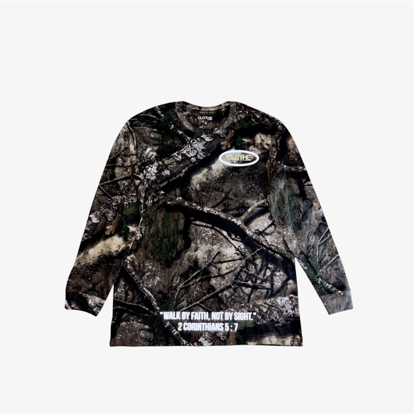 CLOTHE_ The "By Faith" Camo Long sleeve T-shirt
