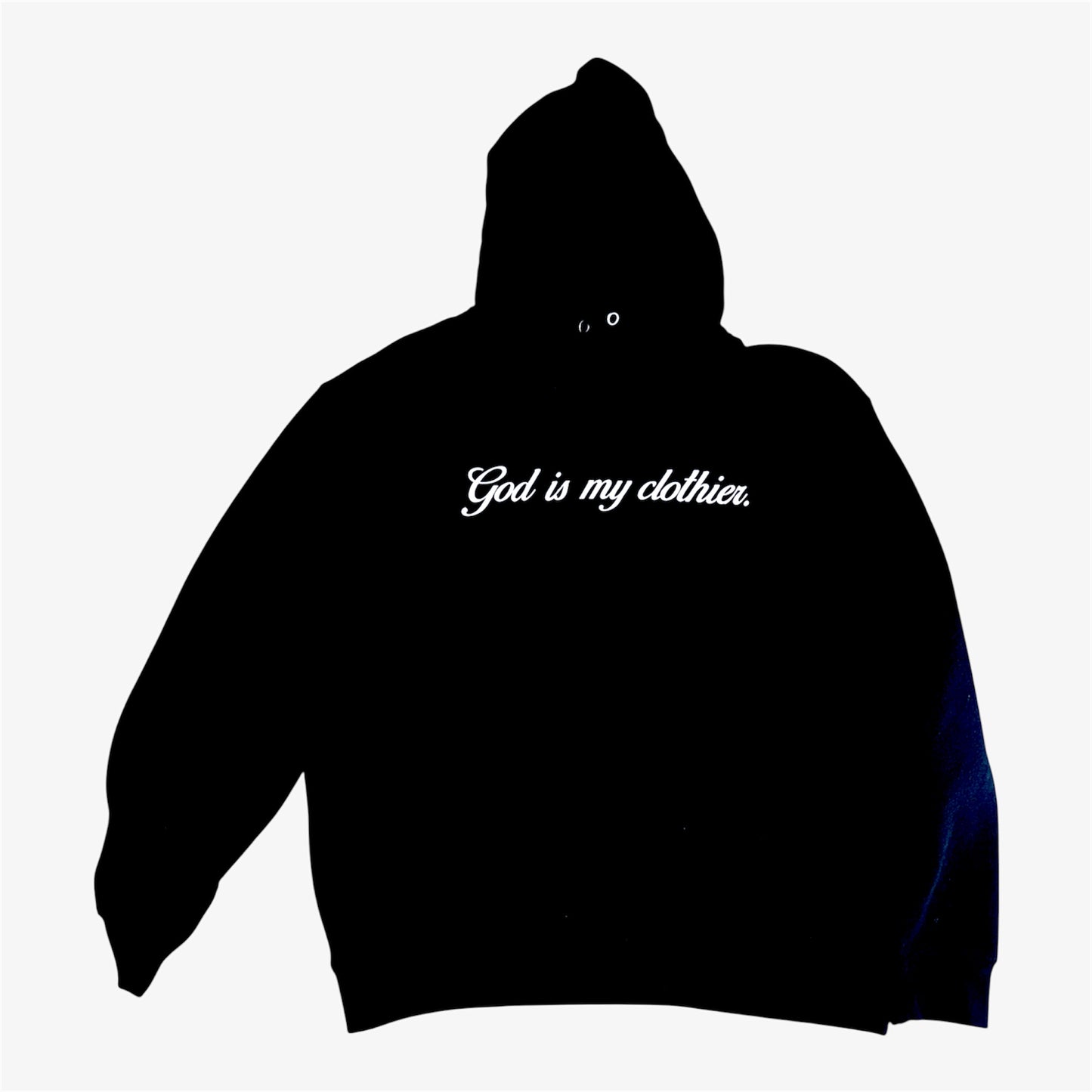 The "God is my clothier." Black/ White Reflective Hoodie