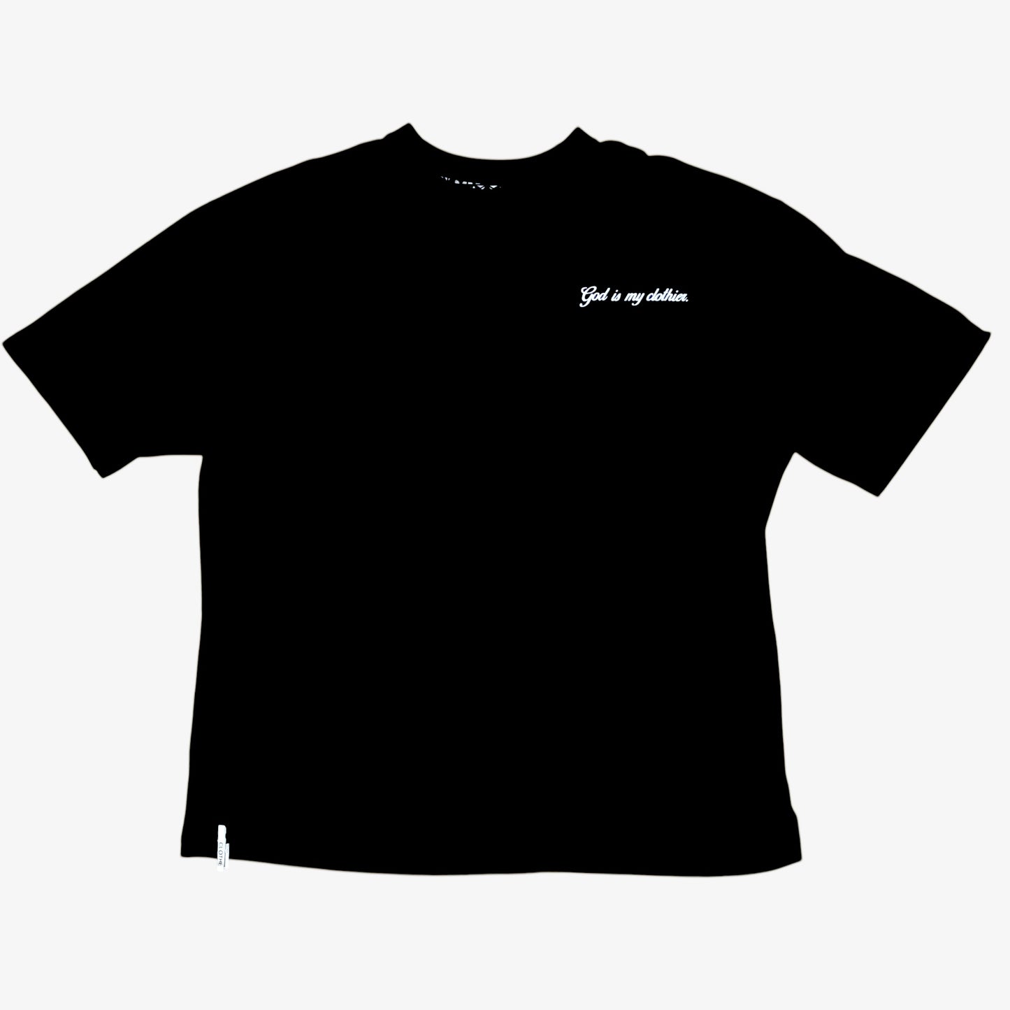 The "God is my clothier." Black T-shirt