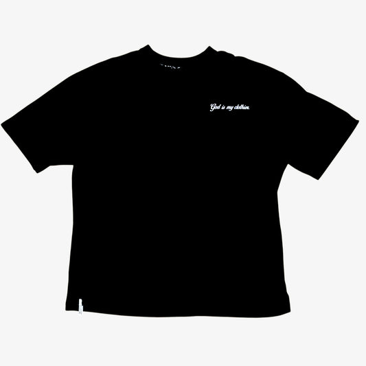 The "God is my clothier." Black T-shirt