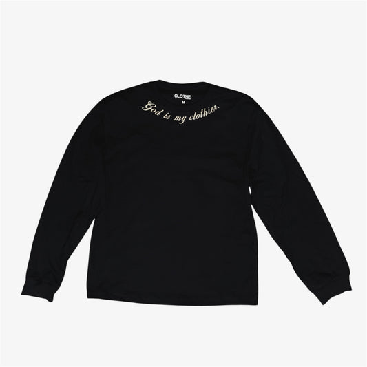 The "God is my clothier." Black Long Sleeve T-shirt